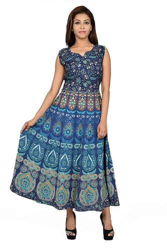 Buy Jaipur Kurti Multi Printed Maxi dress Online at Low Prices in India   Paytmmallcom