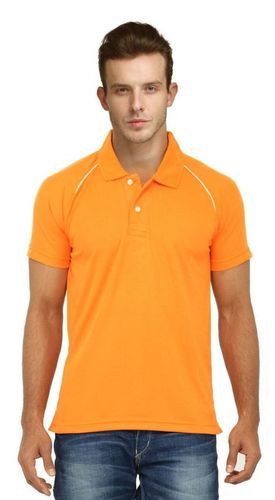 Orange With White Piping Collar T-Shirt Age Group: Unisex / Mens ...