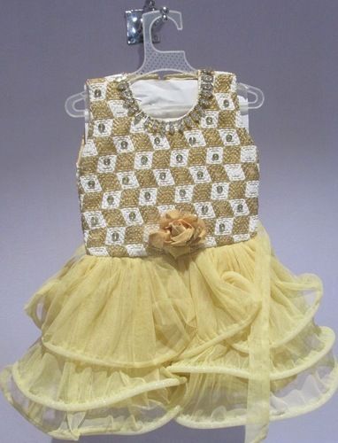 Light Yellow Fairy Style Girl Frock Age Group: 0-5