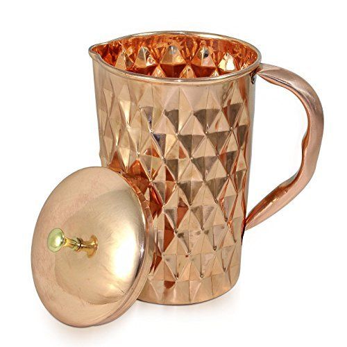 Brown Indian Craftio Pure Copper Diamond Water Jug