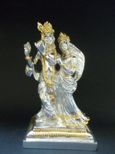 Acid Resistant Krishna Silver Plated Idol