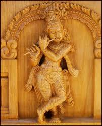 Krishna Wooden Statue