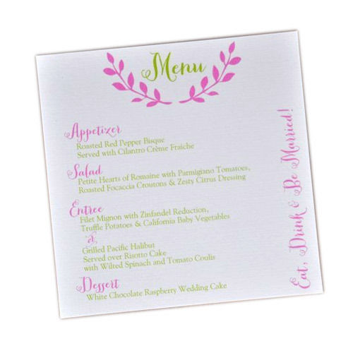 Menu Cards Printing Services