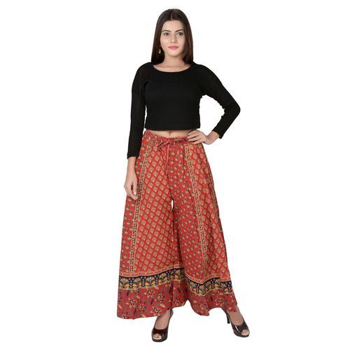 Buy Rajasthani Look Traditional Tie Dye Print Georgette Palazzo Pants for  Women/Girls. (Free Size, Yellow Mothara Lehariya) at Amazon.in