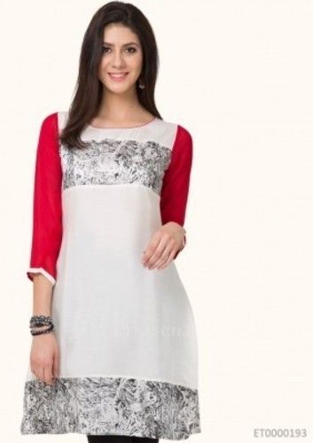 Color Blocked Rayon Kurti