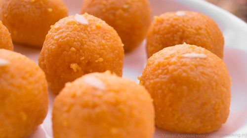 Motichoor Laddu - Soft, Sweet Sphere-Shaped Indian Sweets | Perfect for Festive Celebrations, Made with Flour and Sugar