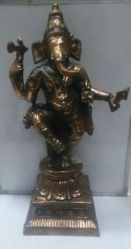 24" Copper Metal Ganesha Statues