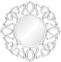 Etched Round Decorative Wall Mirror