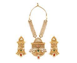 Gold Necklace And Earring Set