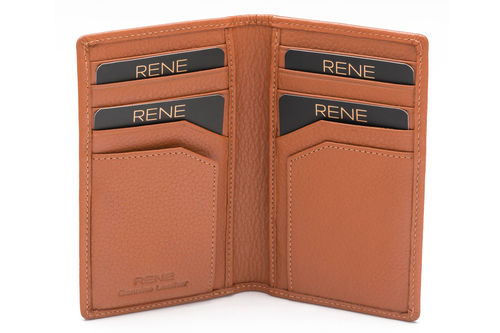 Rene Genuine Leather Tan Color Card Holder with 12 slots