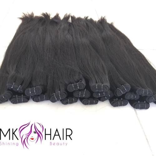 Customized Weft Black Straight Hair 80Cm