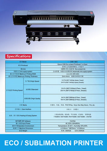 Eco Solvent Printer - Superior Quality Materials | Customizable Specifications for Diverse Client Needs