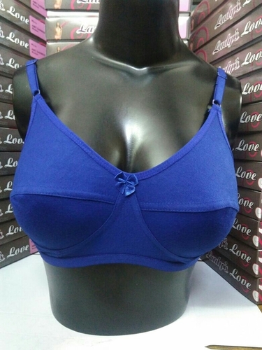 Cotton Hosiery T-Shirt Ladies Royal Blue Bra Panty Set, Size: 32C at Rs  100/piece in New Delhi
