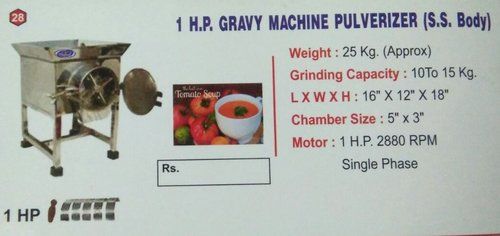 1 HP Gravy Pulverizer Machine (SS Body)