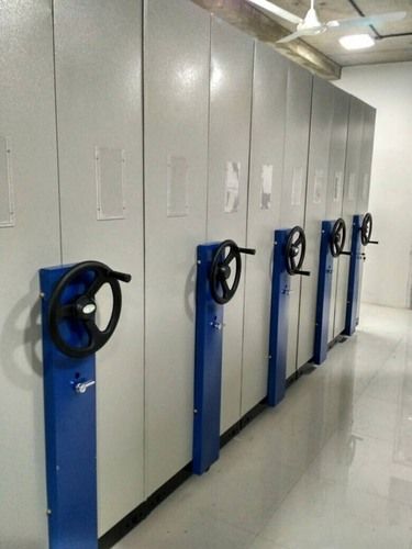 Mobile Rack Storage Systems - CRCA Panels and Shelves | Rails-Mounted, Manually Operated, Mechanically Assisted, Enhanced Security Locks, Custom Configurations