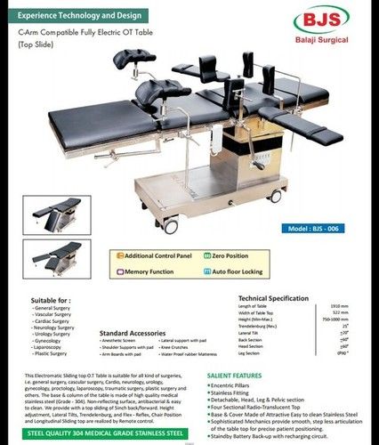 C Arm Compatible Fully Electric OT Table