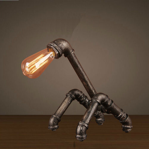 Iron Water Pipe Vintage Industry Table Reading Lamp