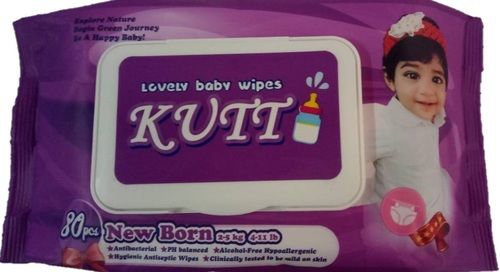 Purple & Pink Antibacterial Wet Tissue Scented Baby Wipes