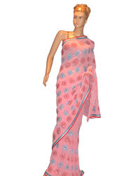 Baby Pink Color Lazer Saree