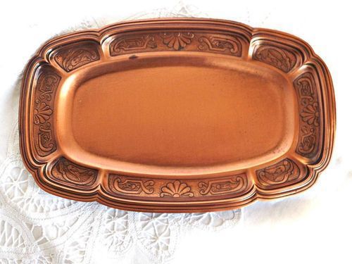 Indian Craftio Pure Copper Serving Tray