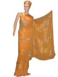 Light Mustard Color Viscose Saree