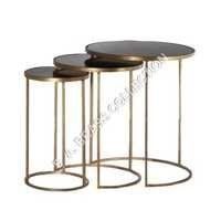 Designer Brass Round Nesting Table