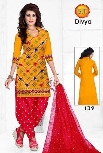 Fancy Embroidery Work Unstitched Cotton Salwar Suit