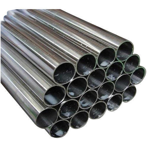 Silver Stainless Steel Round Pipe