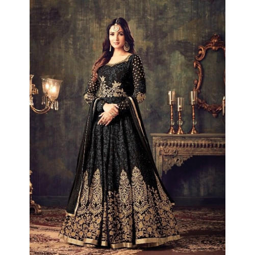 Black Wedding Party Wear Anarkali Suit