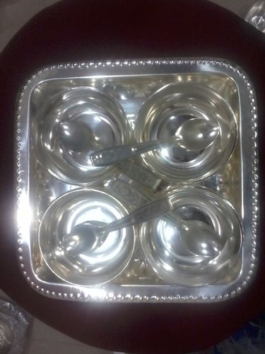 Silver Plated 4 Bowl Tray Set