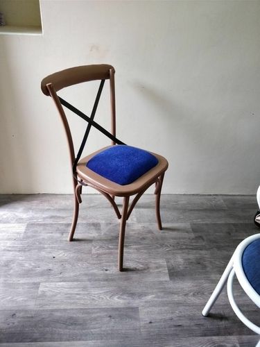 Upholstered Cross Back Metal Restaurant Chair