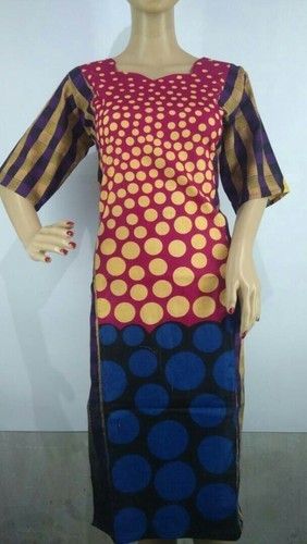 Designer Cotton Kurti - Lightweight Cotton Fabric, Multiple Sizes Available , Comfort, Durability, Shrink-Free Quality