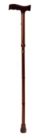 Wooden Walking Stick - Premium Wooden Material, Adjustable Size , Elegant Silver, Bronze & Black Colors, Easy-L Grip Handles for Comfort