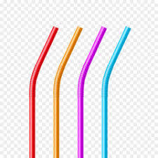 Black And Red Plastic Juice Straws