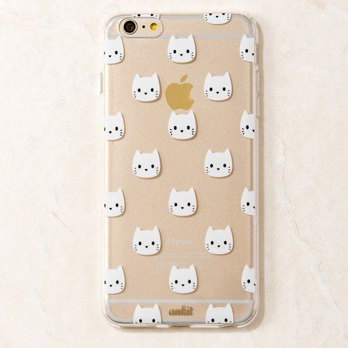 Clear White Cat Kitty Kitten Meow iPhone 6 Plus Case