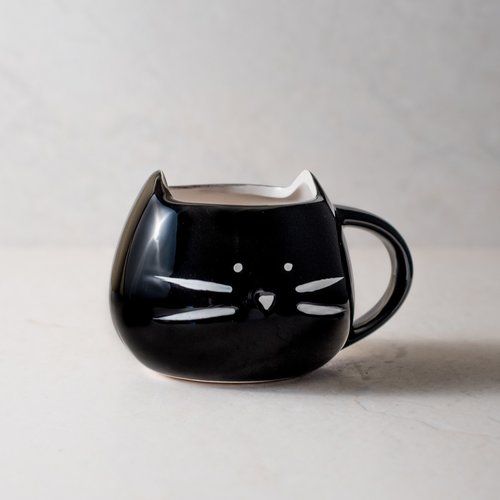 Kitty Black Coffee Mug