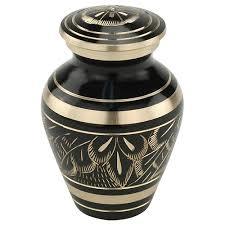 Black Engarved Keepsakes Urn