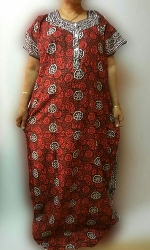 Summer Ladies Red Color Cotton Printed Nighties