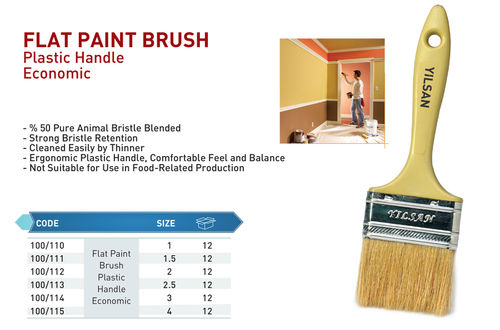 Bristle Flat Paint Brush Plastic Handle Economic