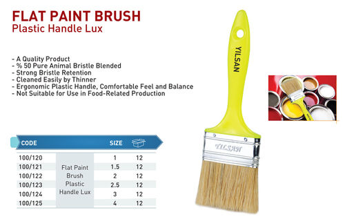 Flat Paint Brush Plastic Handle Lux