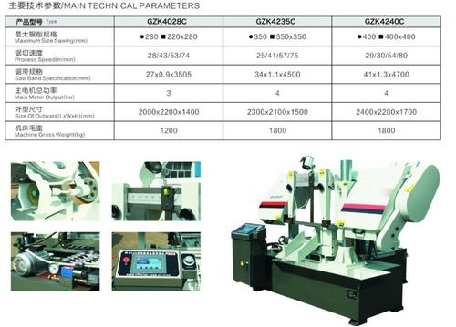 High Precision Horizontal Cutting Band Metal Sawing Machine