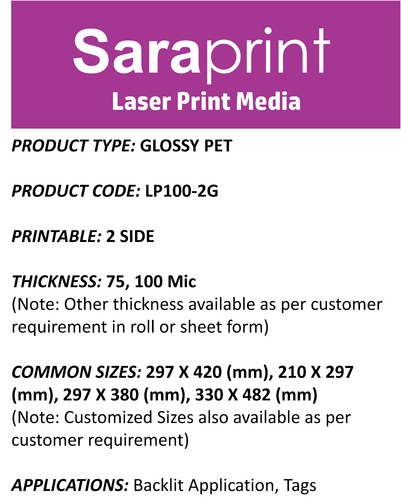 Saraprint Laser Print Media Advertising By Polyplex
