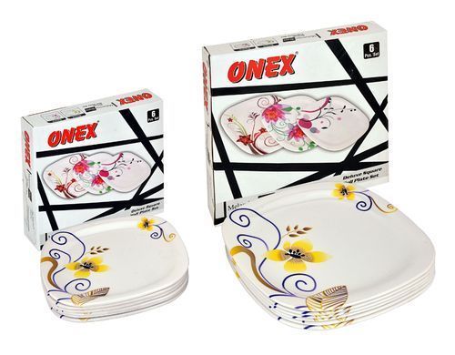  Onex Deluxe Square 6 Pcs प्लेट सेट