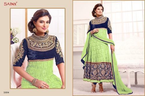 Anarkali Dress - Georgette Top, Snatoon Bottom, Chiffon Dupatta | Various Colors & Designs Available