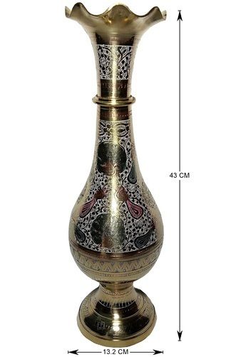 Hand Crafted Mughal Style Detachable Brass Flower Vase