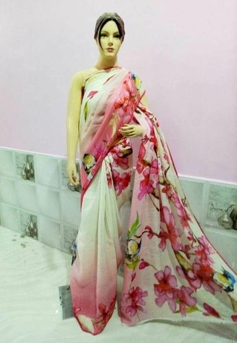 Digital Printed Linen Saree