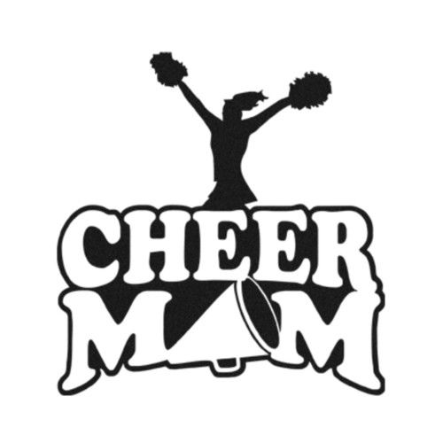 Black Sparkling Glitter Heat Transfer Cheer Mom Design Sticker