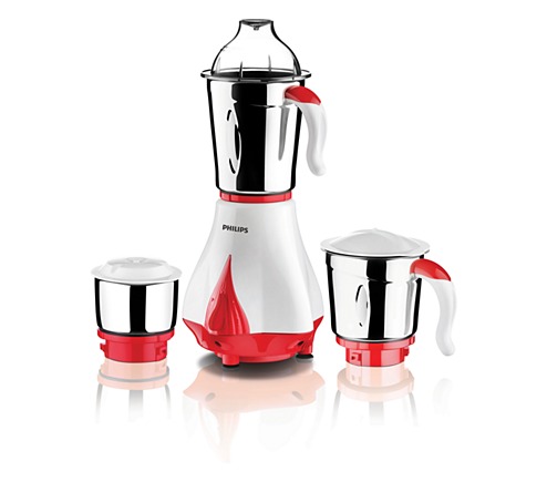 Daily Collection Reliable Mixer Grinder - Stainless Steel, Red, 750 Watts | Powerful Motor, Multiple Jars, Easy to Clean, Smooth Operation