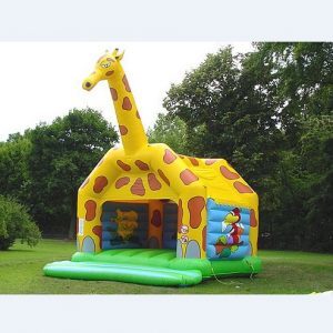 Green Animal Giraffe Inflatable Bounce Castle For Kids Inflatable House