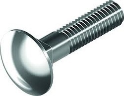 Carriage Bolt - Carbon Steel 1/2 Inch Diameter x 4 Inch Length - Domed Head Square Neck Anti-Turn Design